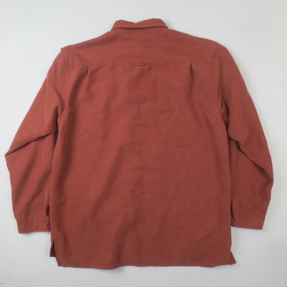 The North Face Shirt Mens L Orange A412 Long Sleeve Roll Tab‎ Outdoor Hike Fish